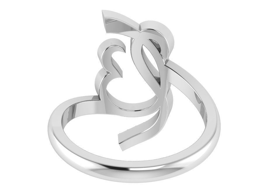 Heart ring with diamond stones 1861 3D print model 3D print model_3