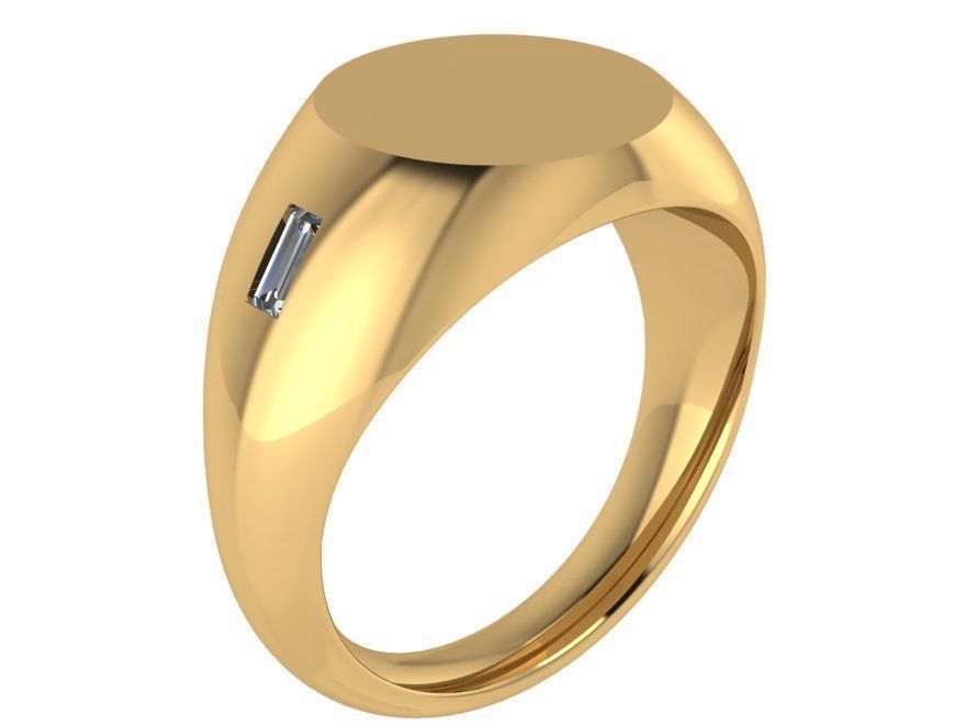 Round Signet ring 1863 3D print model 3D print model_1