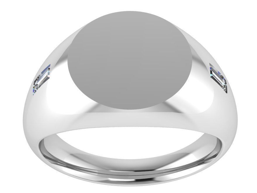 Round Signet ring 1863 3D print model 3D print model_2