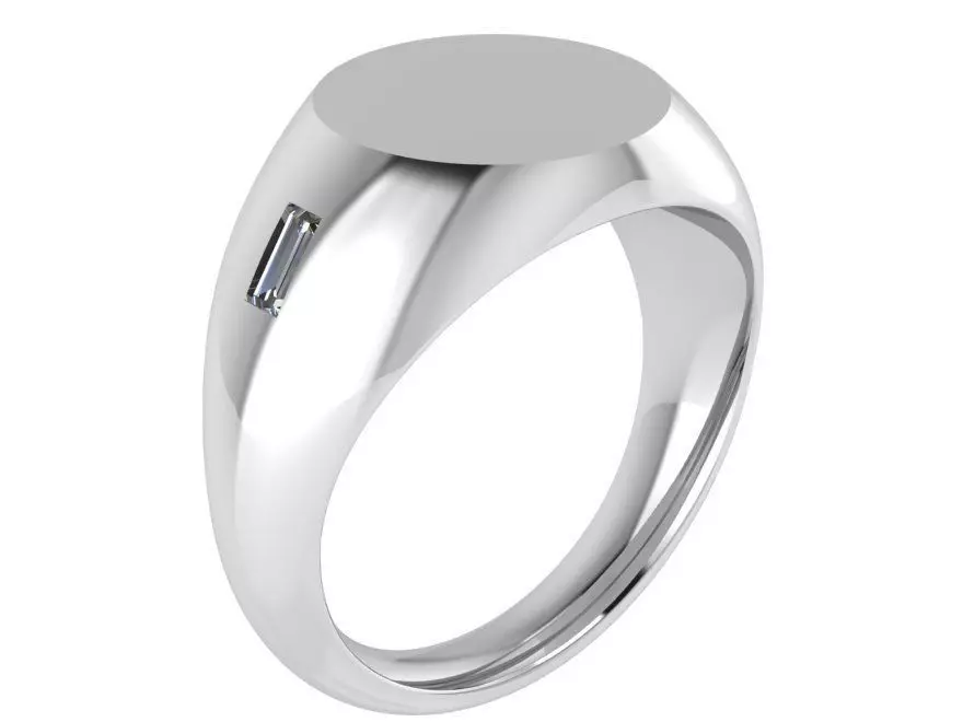 Round Signet ring 1863 3D print model 3D print model_0