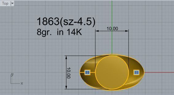 Round Signet ring 1863 3D print model 3D print model_4