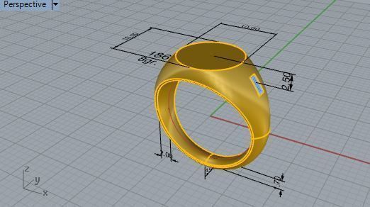 Round Signet ring 1863 3D print model 3D print model_7