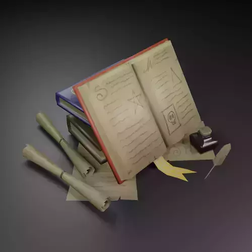Magic Book Low-poly 3D model