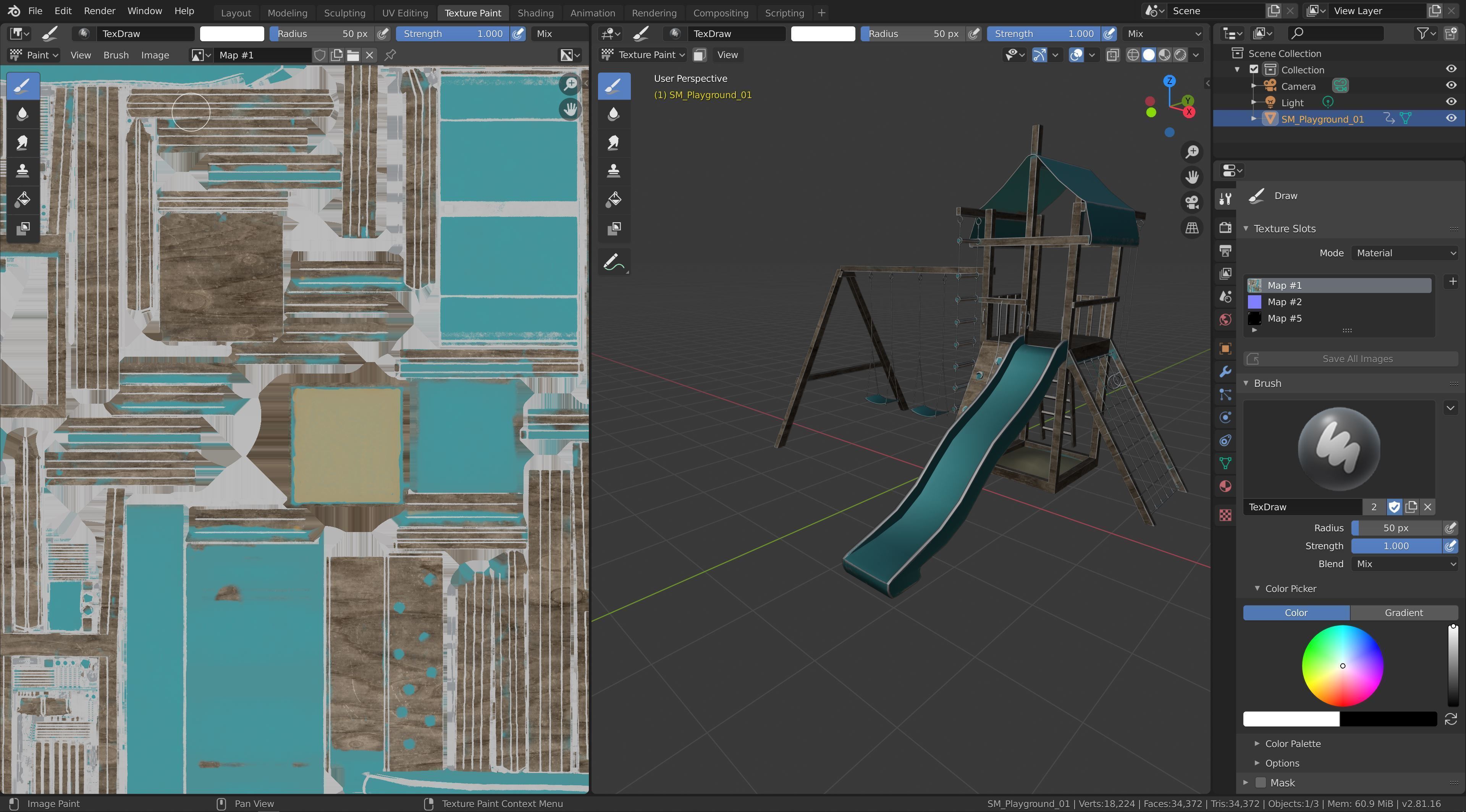 Playground PBR Game Ready set Low-poly 3D model_2