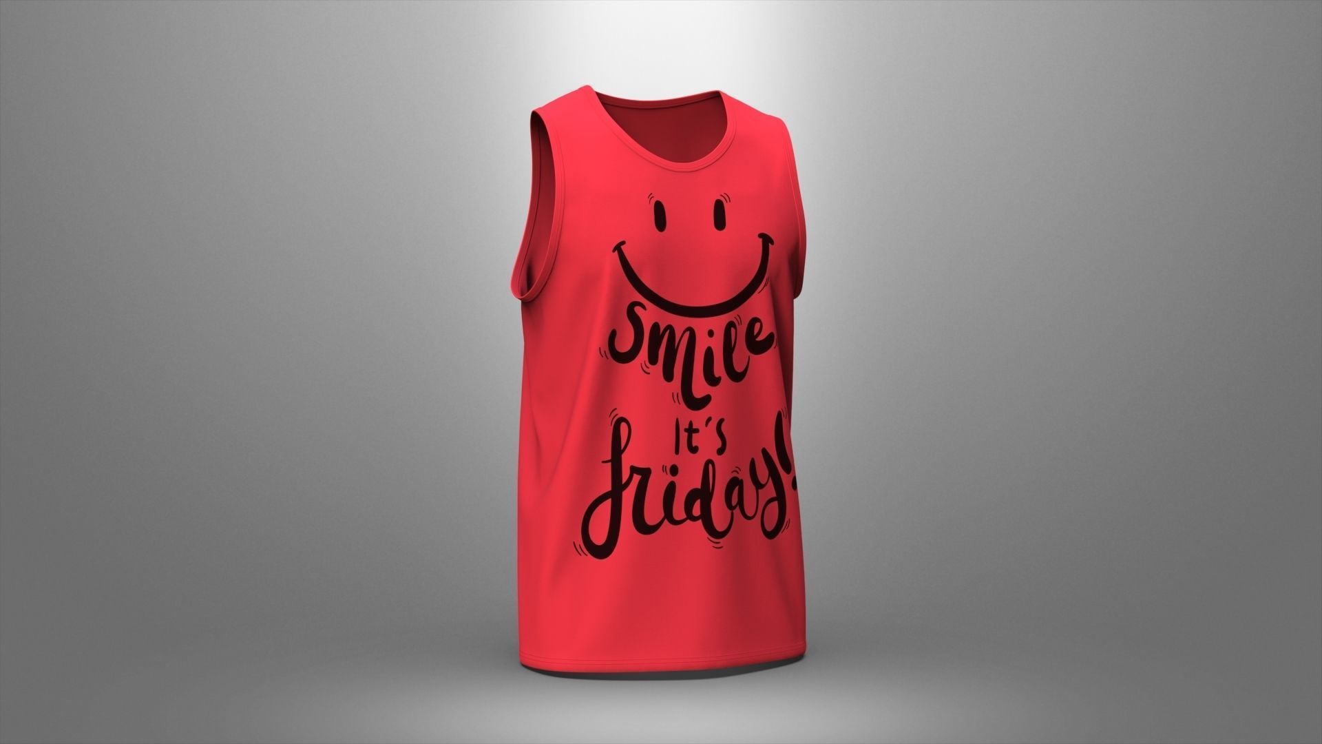 Athletic Men Cotton Performance Sleeveless Muscle T-Shirt 3D model_4