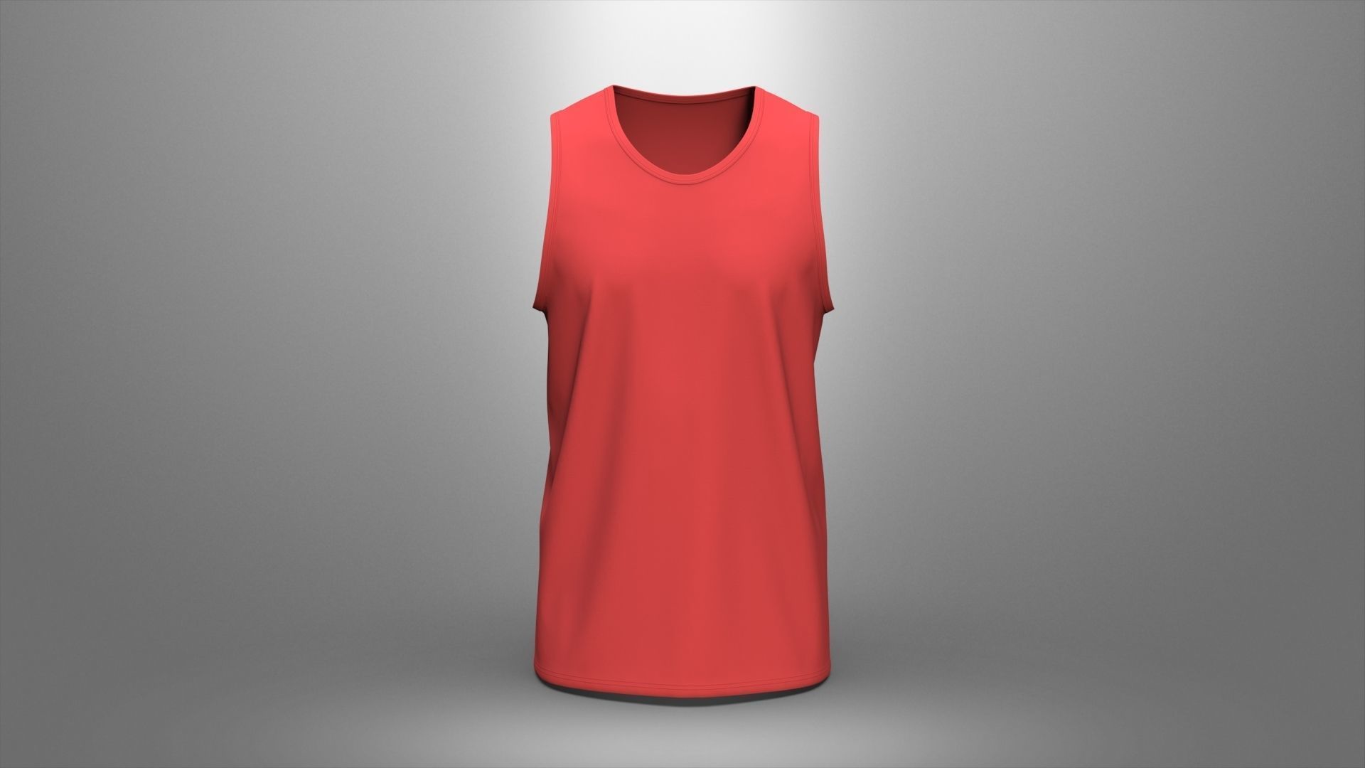 Athletic Men Cotton Performance Sleeveless Muscle T-Shirt 3D model_7