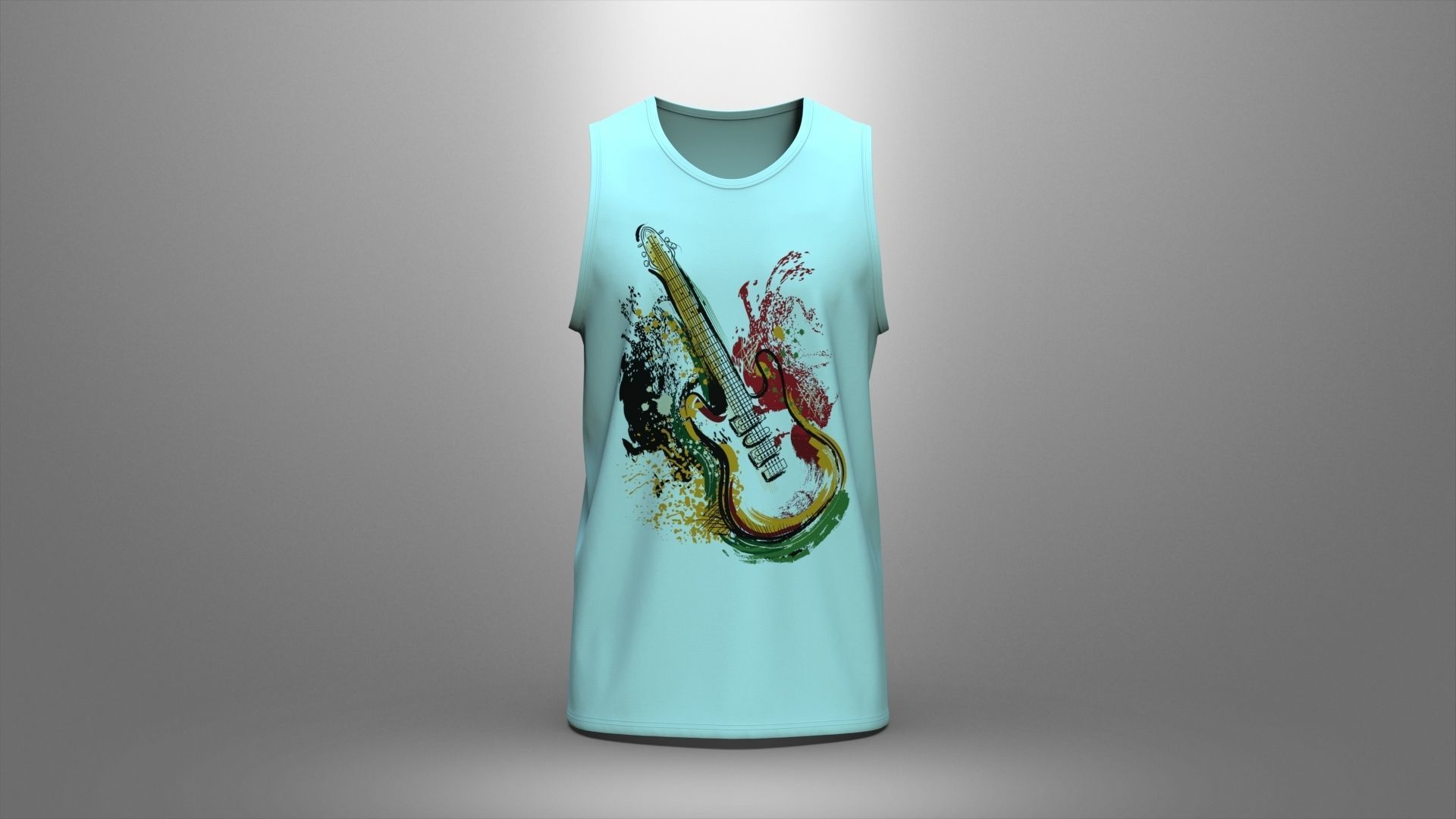 Athletic Men Cotton Performance Sleeveless Muscle T-Shirt 3D model_5