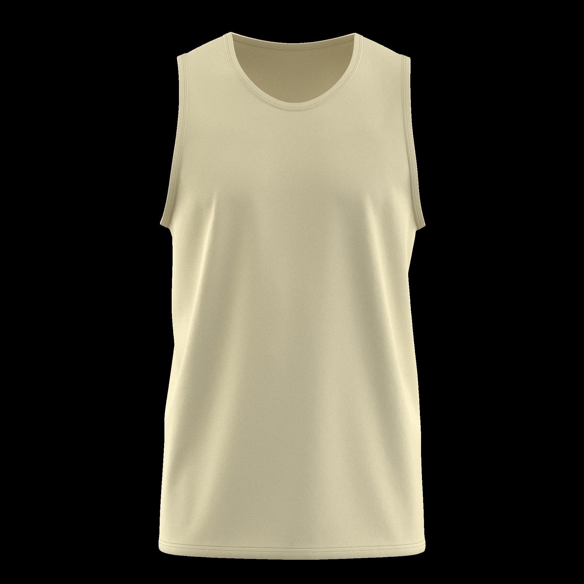 Athletic Men Cotton Performance Sleeveless Muscle T-Shirt 3D model_10