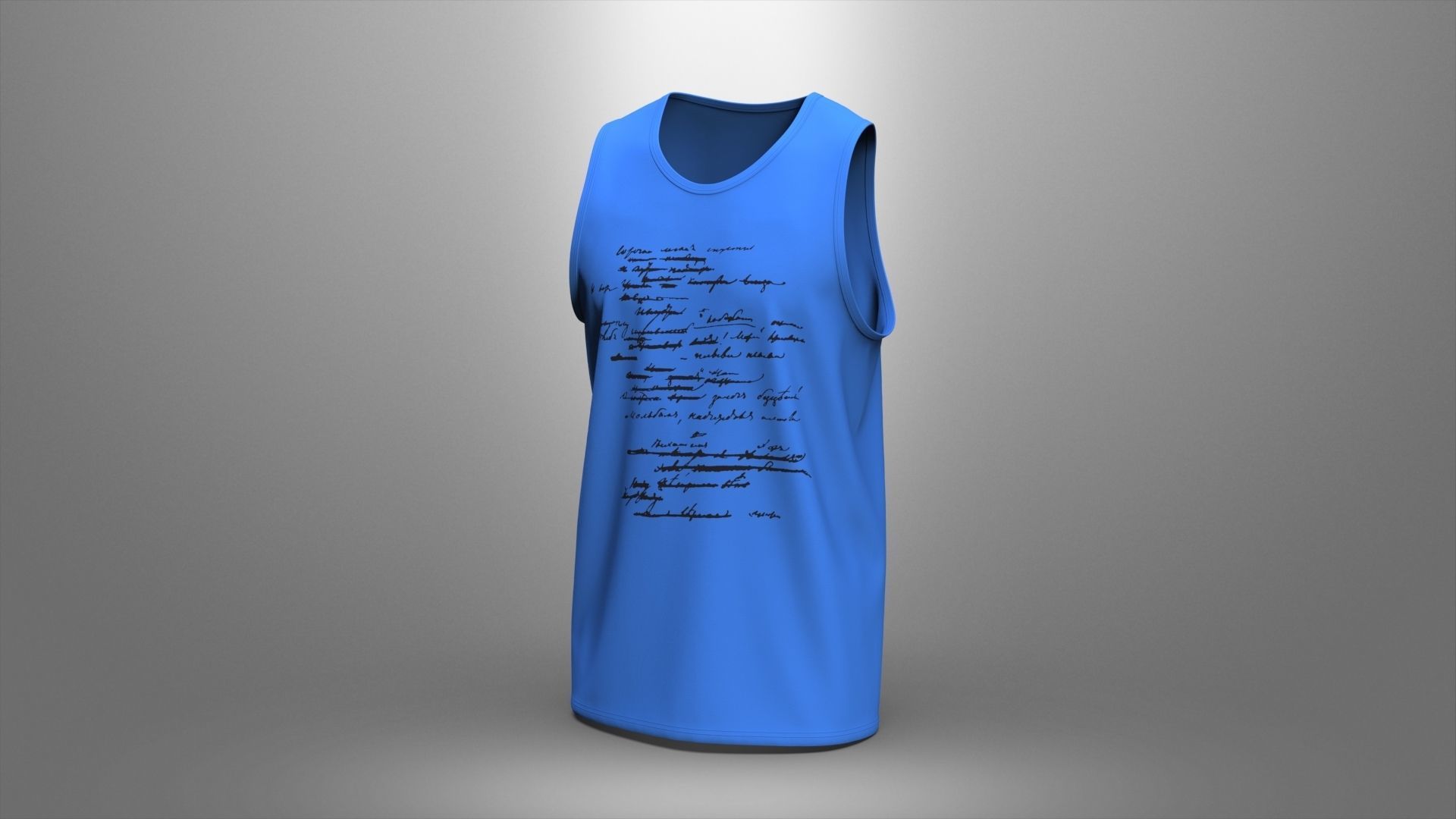 Athletic Men Cotton Performance Sleeveless Muscle T-Shirt 3D model_8