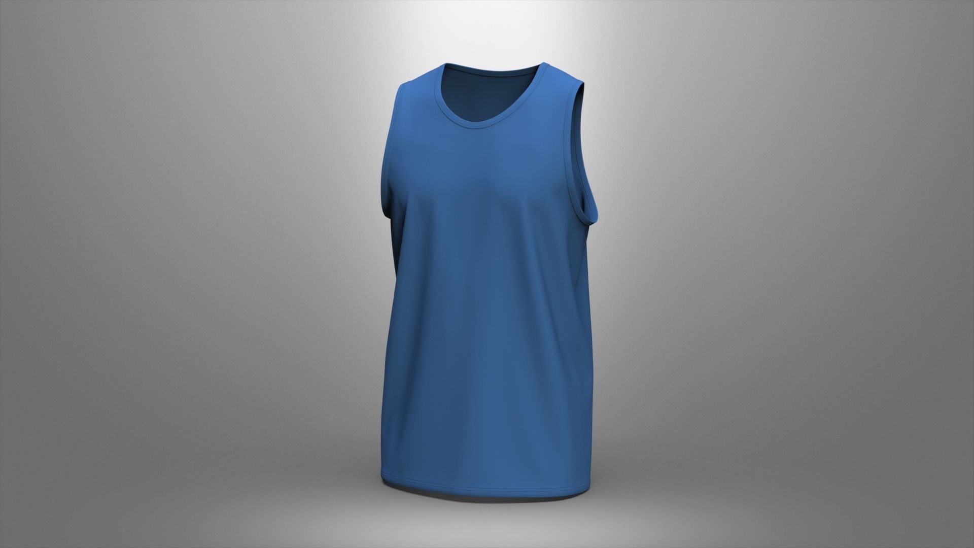 Athletic Men Cotton Performance Sleeveless Muscle T-Shirt 3D model_6