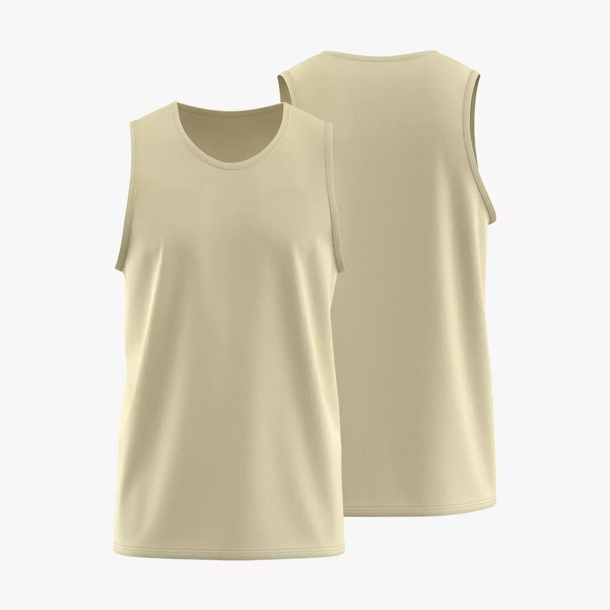 Athletic Men Cotton Performance Sleeveless Muscle T-Shirt 3D model_0