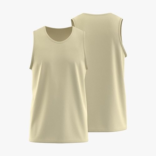 Athletic Men Cotton Performance Sleeveless Muscle T-Shirt 3D model