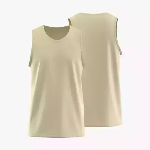 Athletic Men Cotton Performance Sleeveless Muscle T-Shirt 3D model