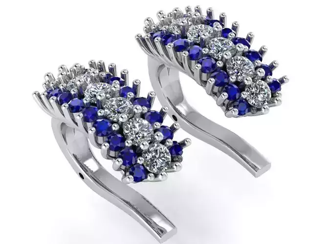 Princess Sapphire Earring 1865 3D print model