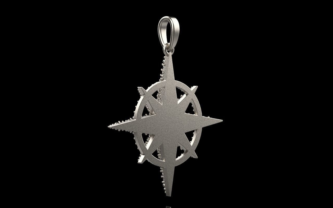 Compass star pendant model 298 3D print model_18