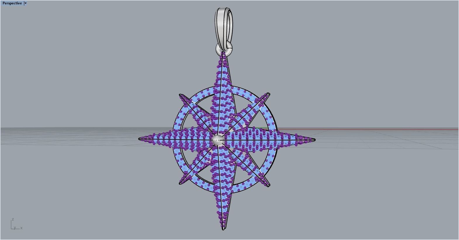 Compass star pendant model 298 3D print model_11