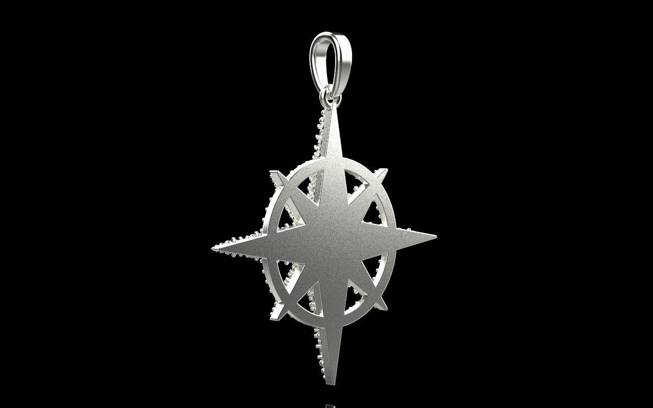 Compass star pendant model 298 3D print model_15