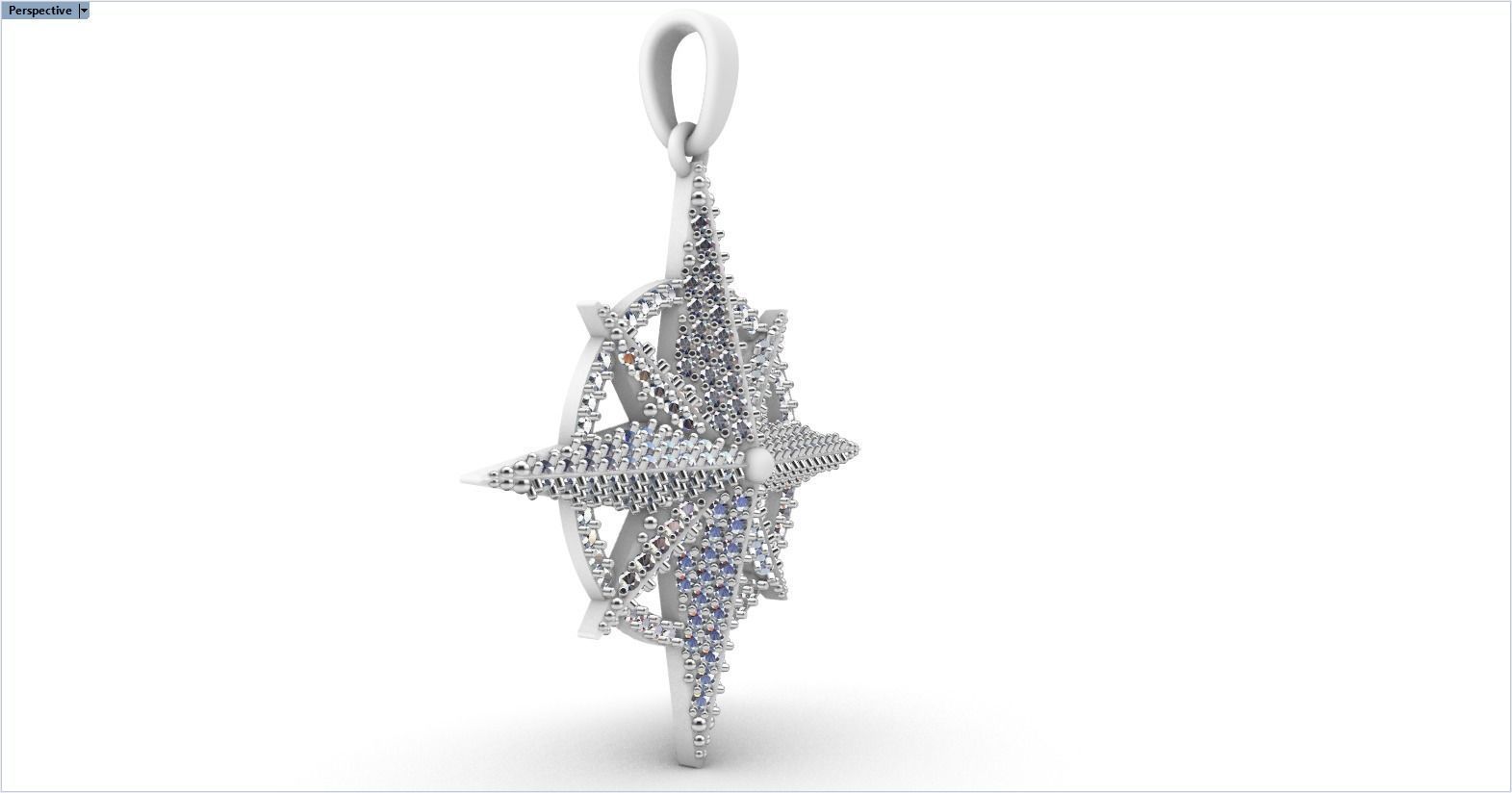 Compass star pendant model 298 3D print model_12