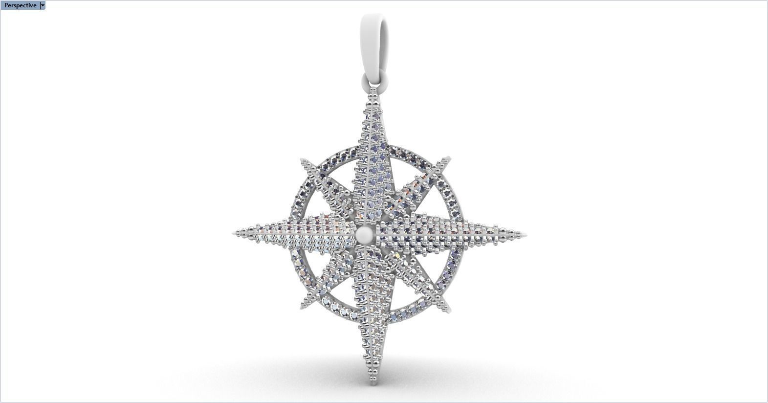 Compass star pendant model 298 3D print model_4