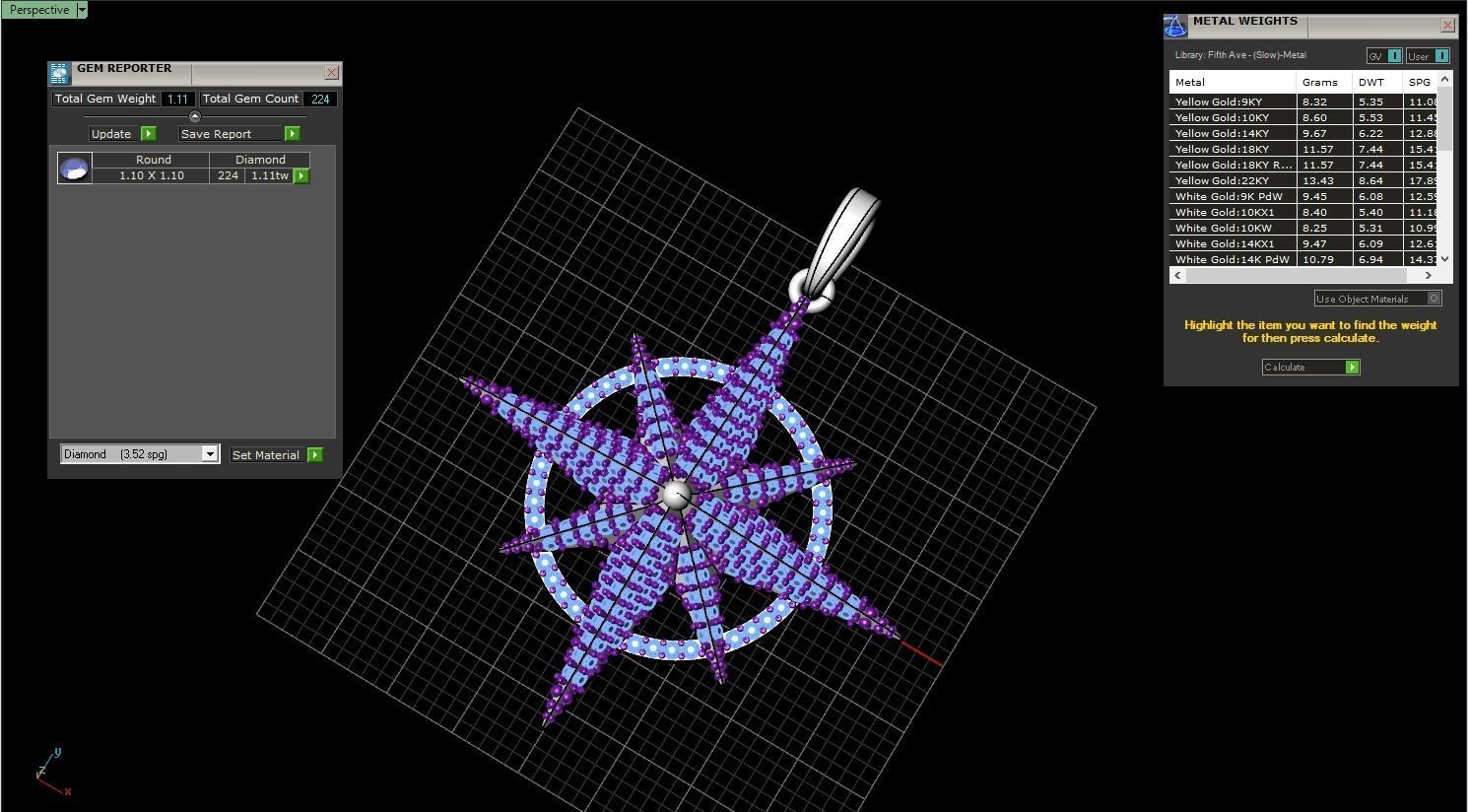 Compass star pendant model 298 3D print model_3