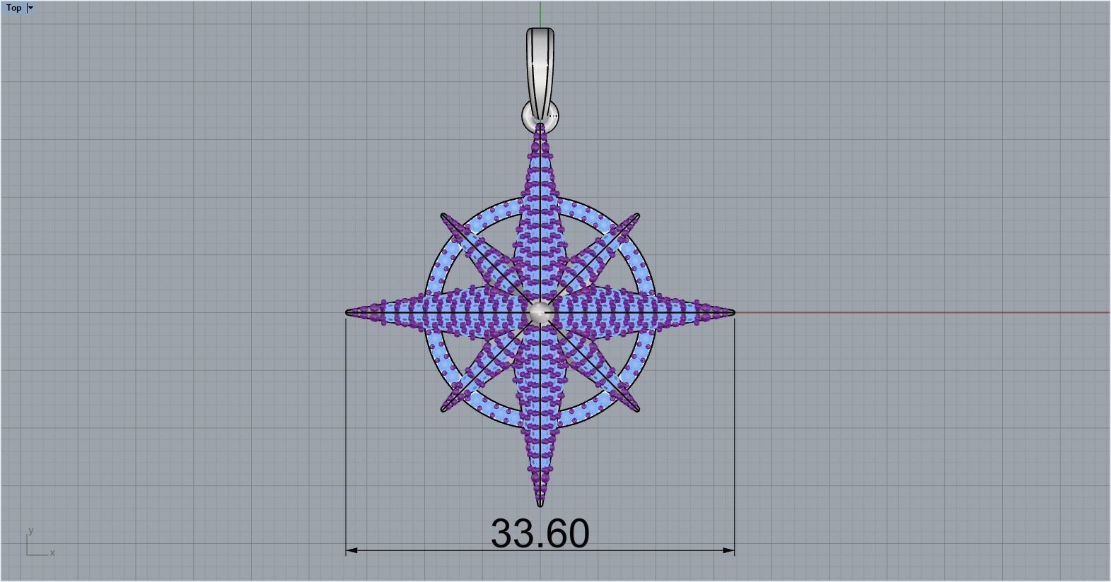 Compass star pendant model 298 3D print model_8