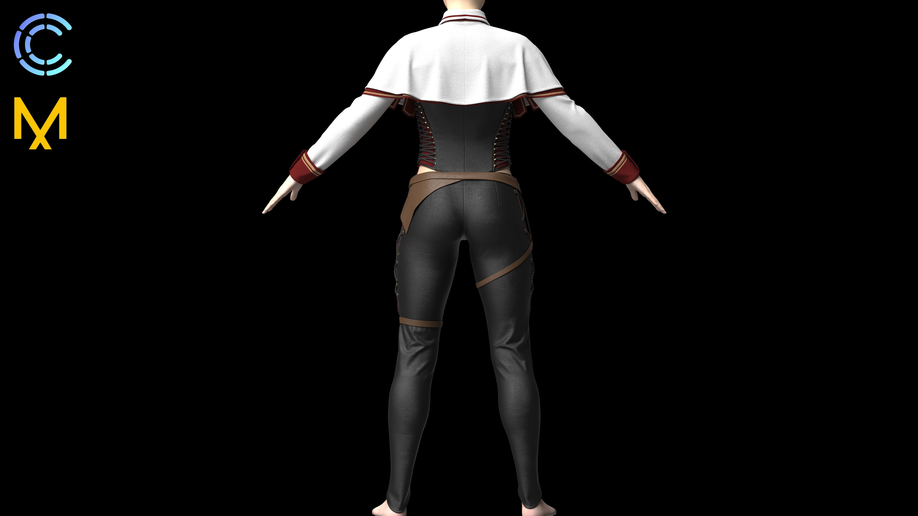 WOMAN DUELIST CLOTHES 3D model_9
