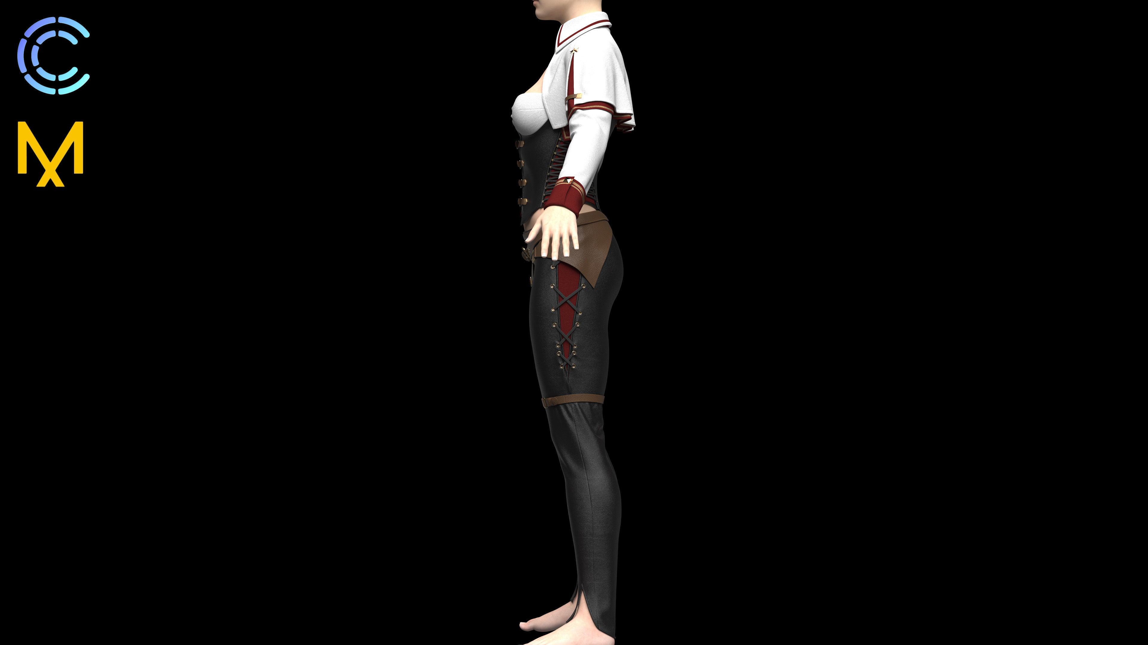 WOMAN DUELIST CLOTHES 3D model_10