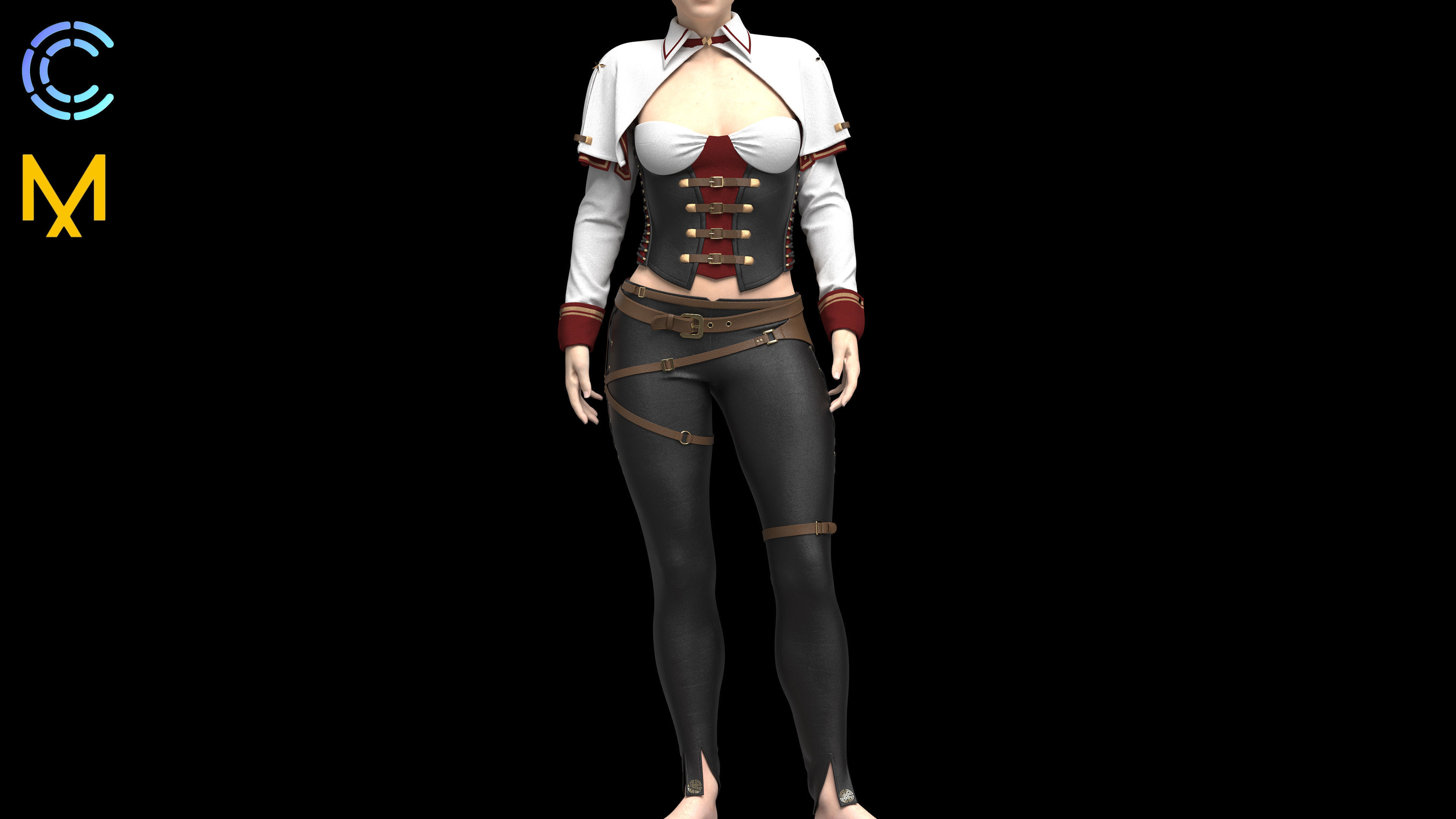 WOMAN DUELIST CLOTHES 3D model_4