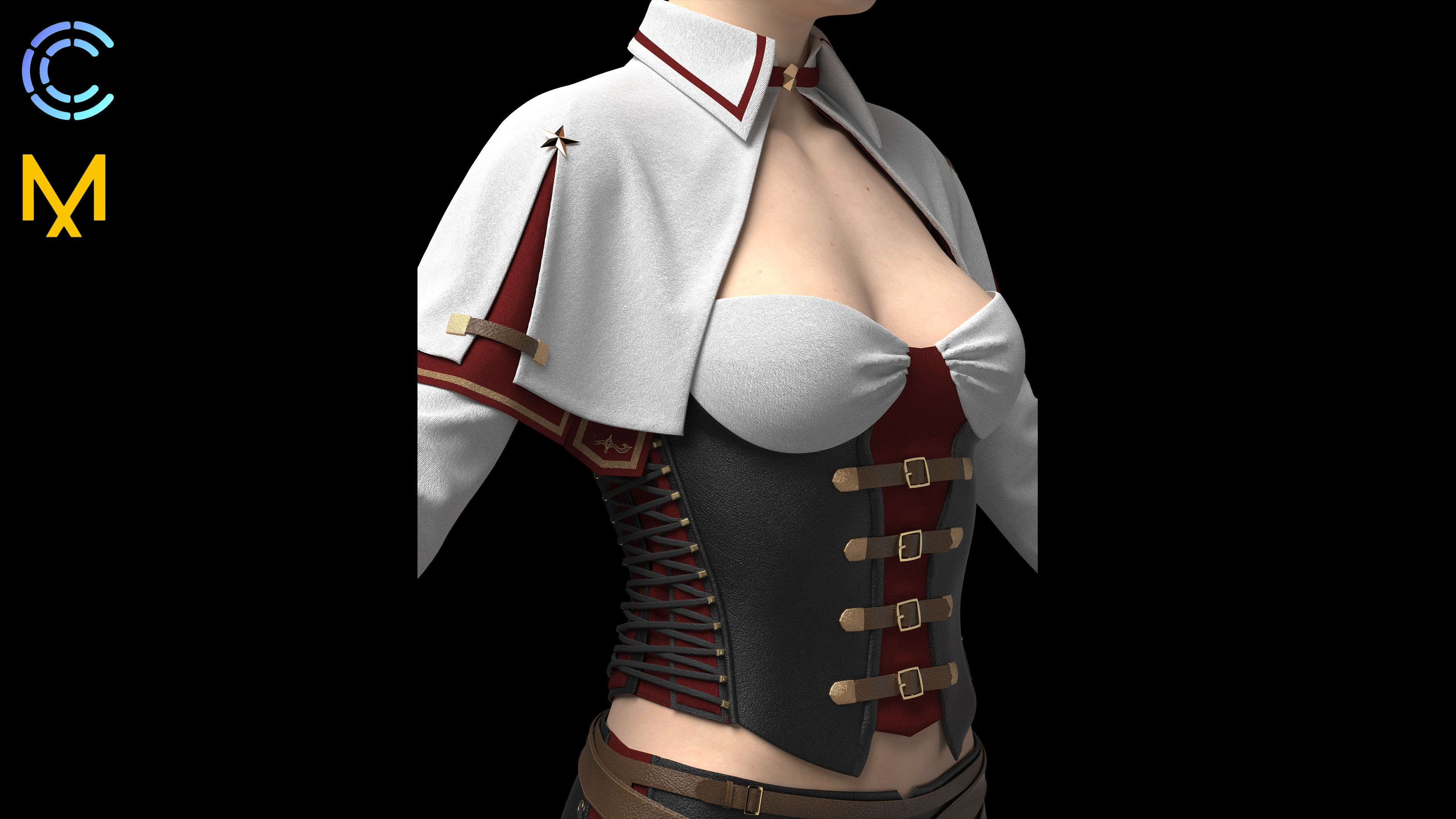 WOMAN DUELIST CLOTHES 3D model_6