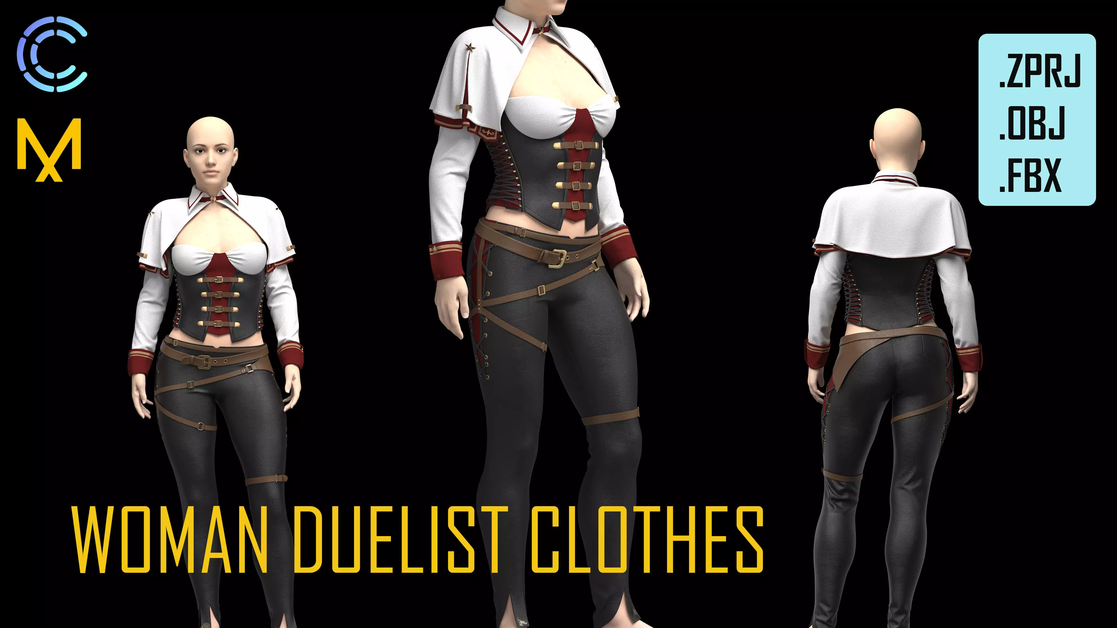 WOMAN DUELIST CLOTHES 3D model_0