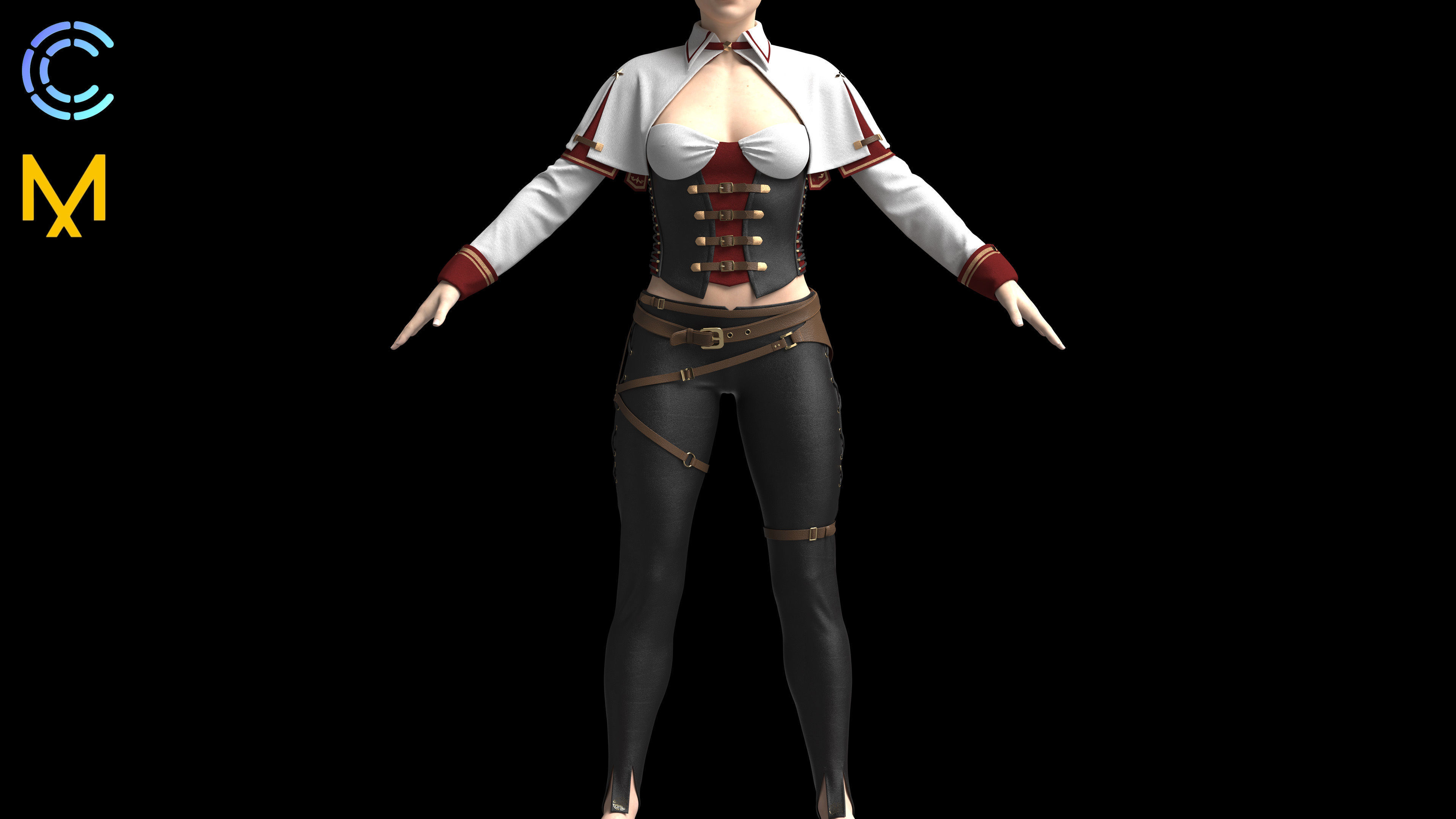 WOMAN DUELIST CLOTHES 3D model_8