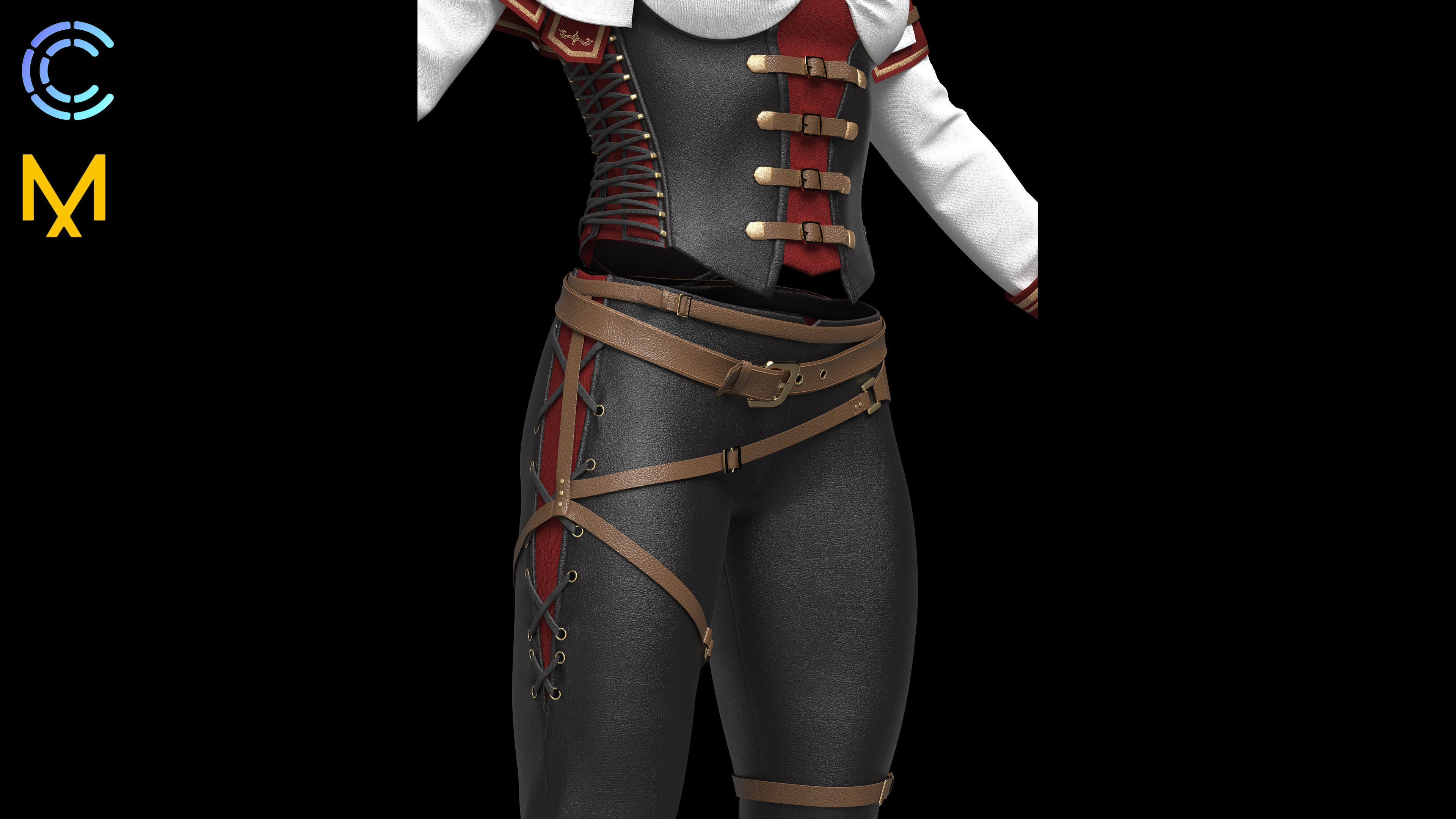 WOMAN DUELIST CLOTHES 3D model_7