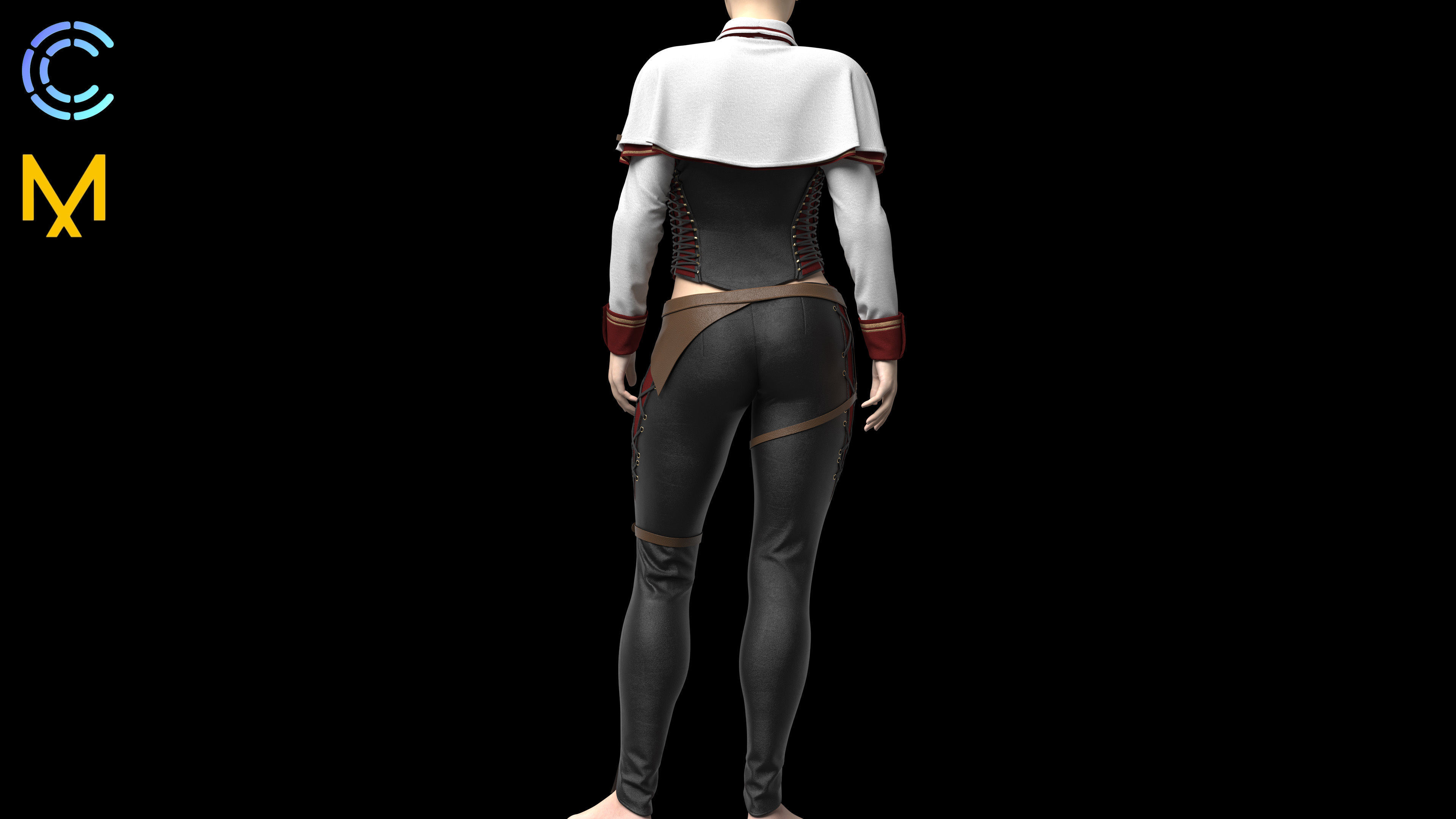 WOMAN DUELIST CLOTHES 3D model_5