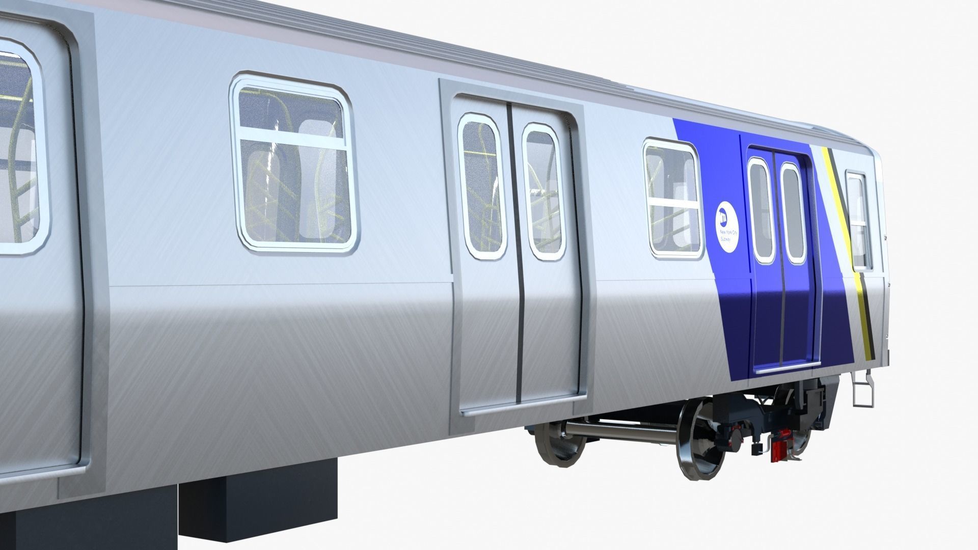 NYC subway car R211 PBR 3D model_9