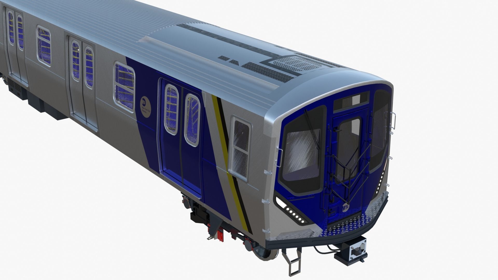 NYC subway car R211 PBR 3D model_10