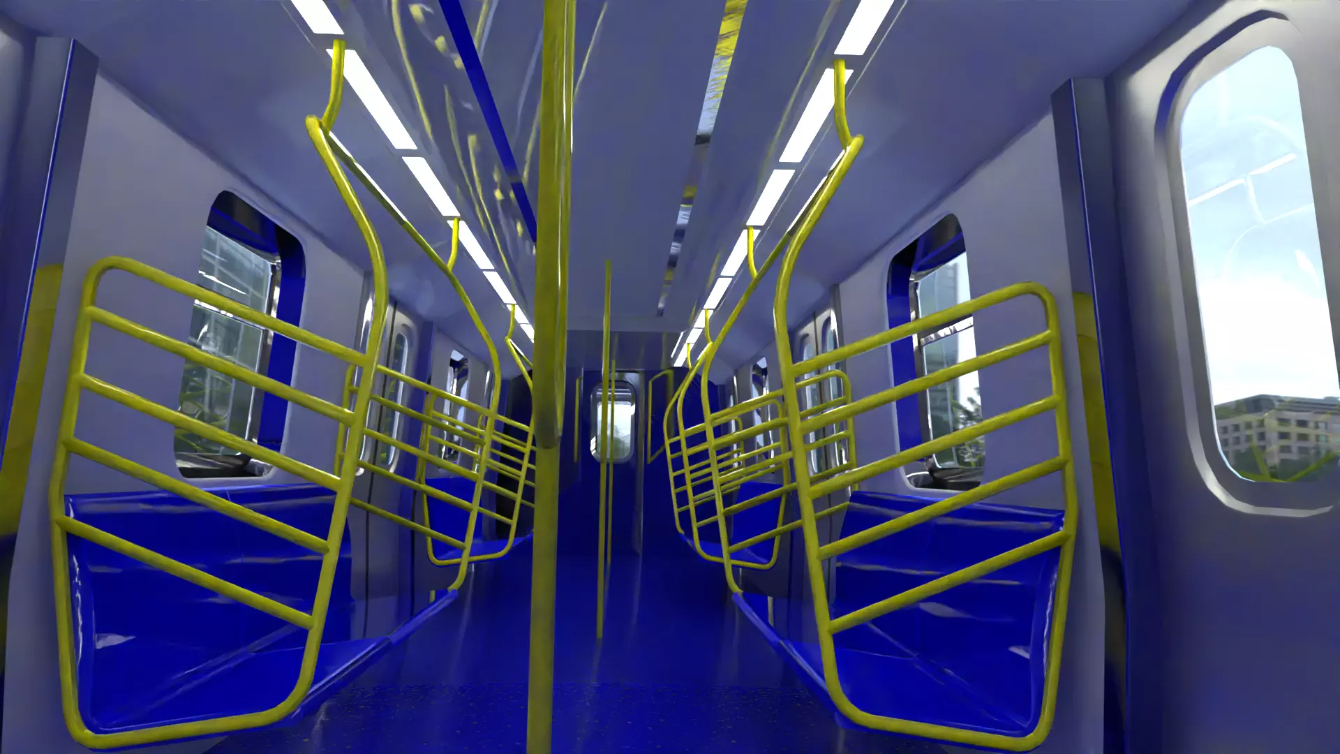 NYC subway car R211 PBR 3D model_5