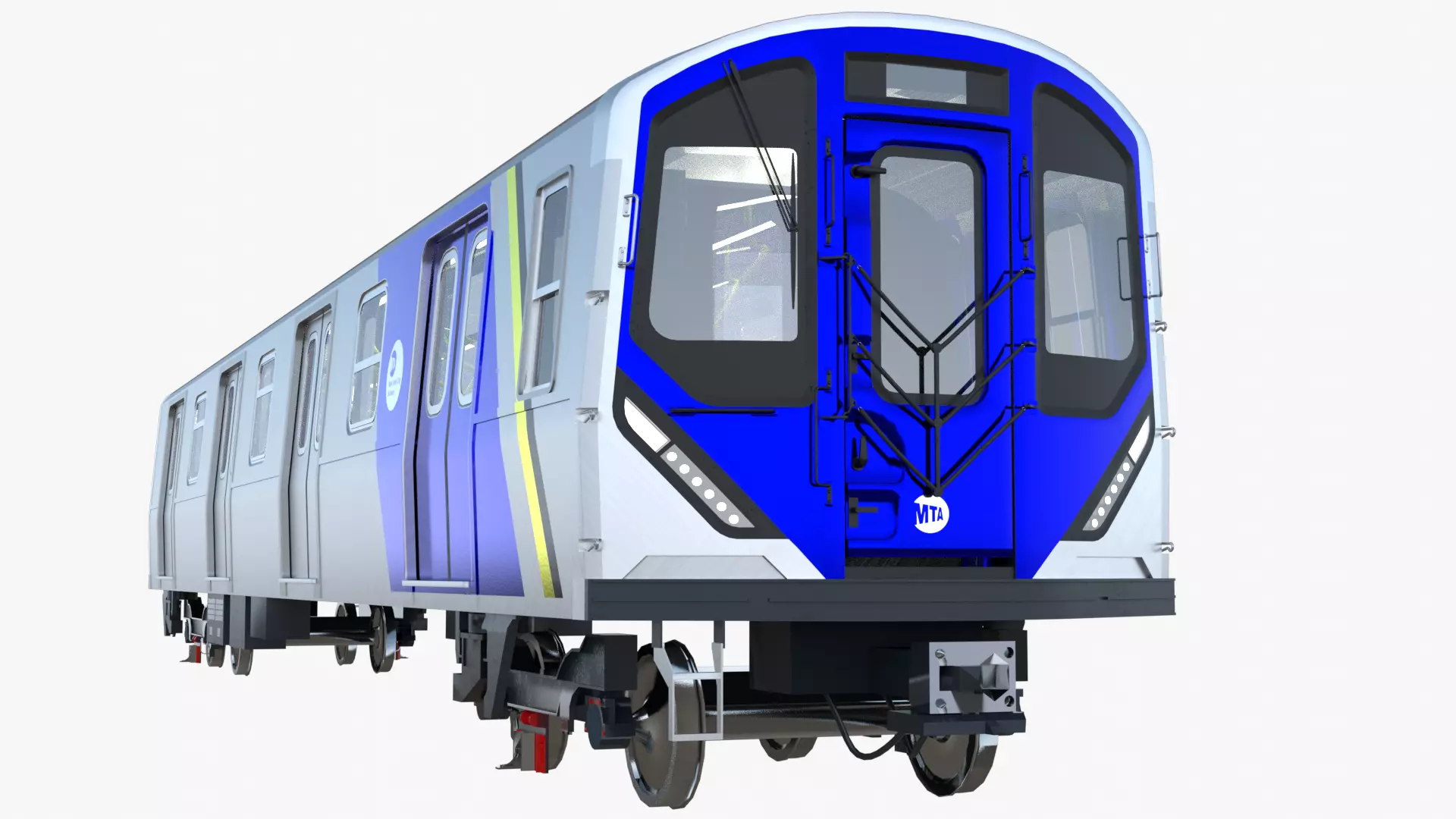 NYC subway car R211 PBR 3D model_3