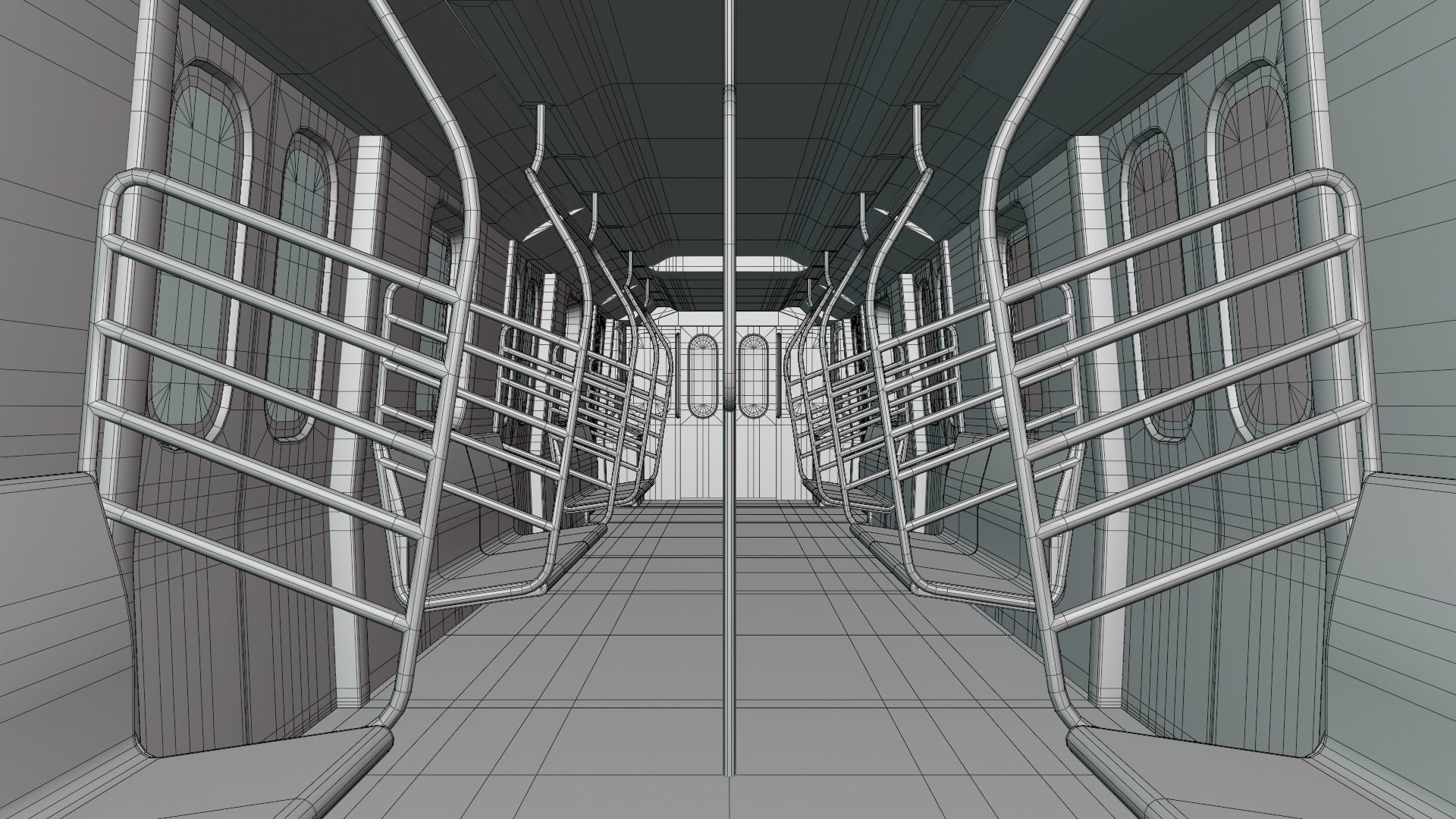 NYC subway car R211 PBR 3D model_6