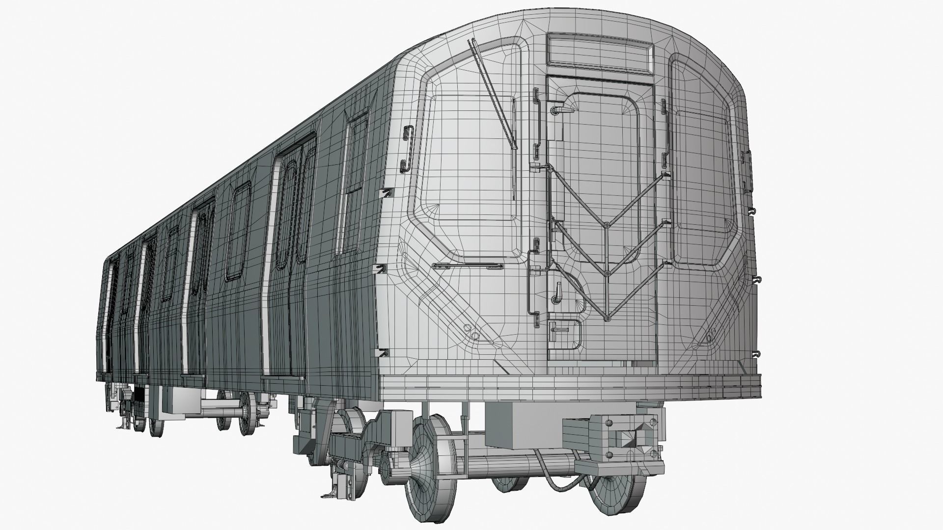 NYC subway car R211 PBR 3D model_4