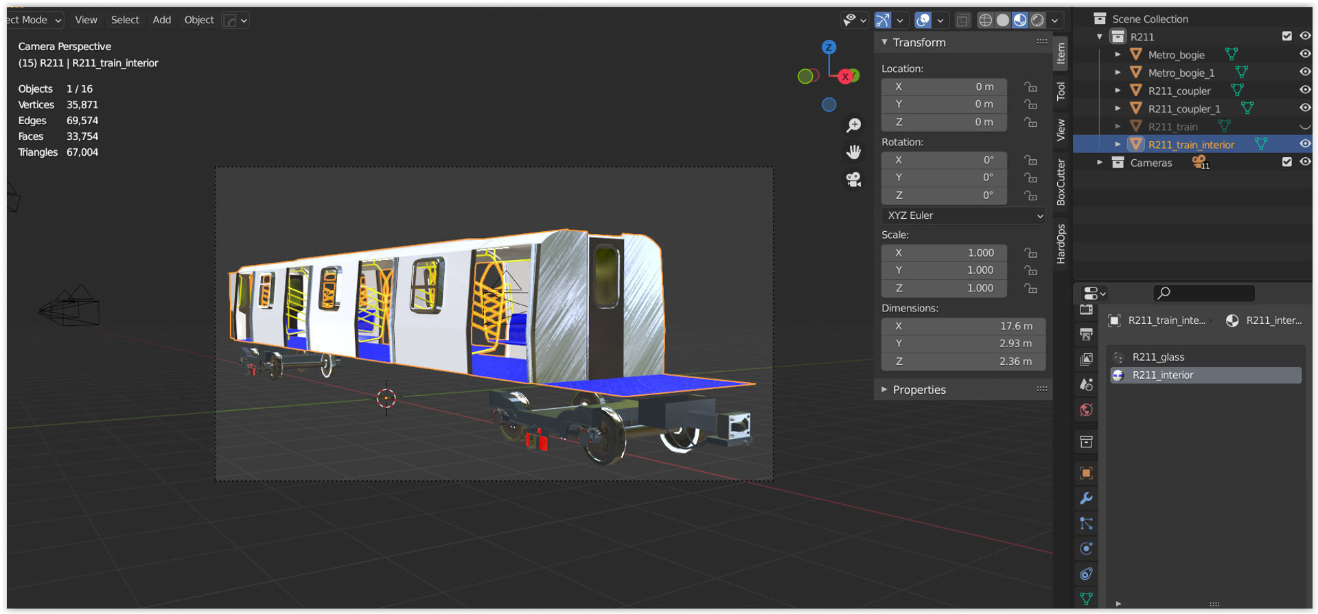 NYC subway car R211 PBR 3D model_20