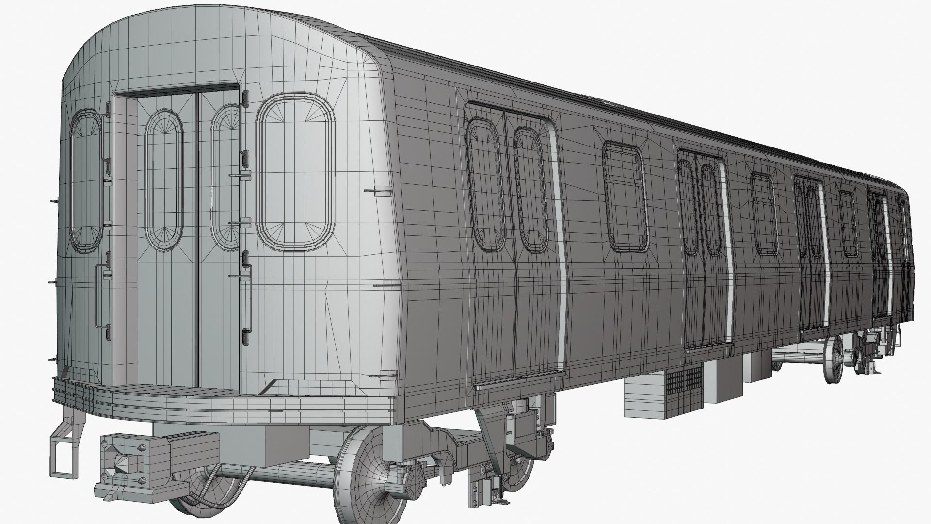 NYC subway car R211 PBR 3D model_8
