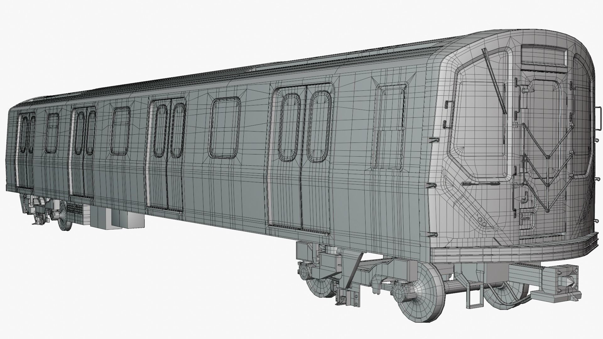 NYC subway car R211 PBR 3D model_2