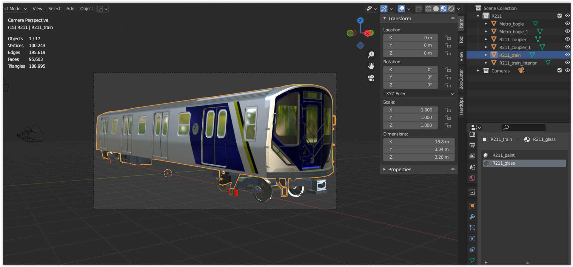 NYC subway car R211 PBR 3D model_19