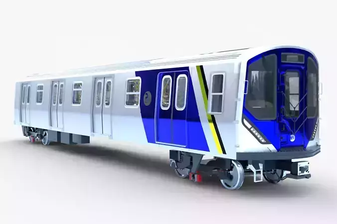 NYC subway car R211 PBR 3D model