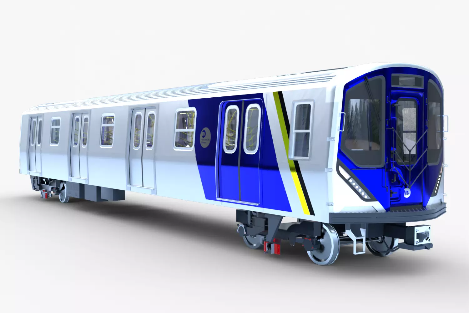 NYC subway car R211 PBR 3D model_0
