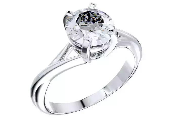 Twisted Oval Gemstone Engagement Ring 3D CAD Design-O11031OR 3D print model