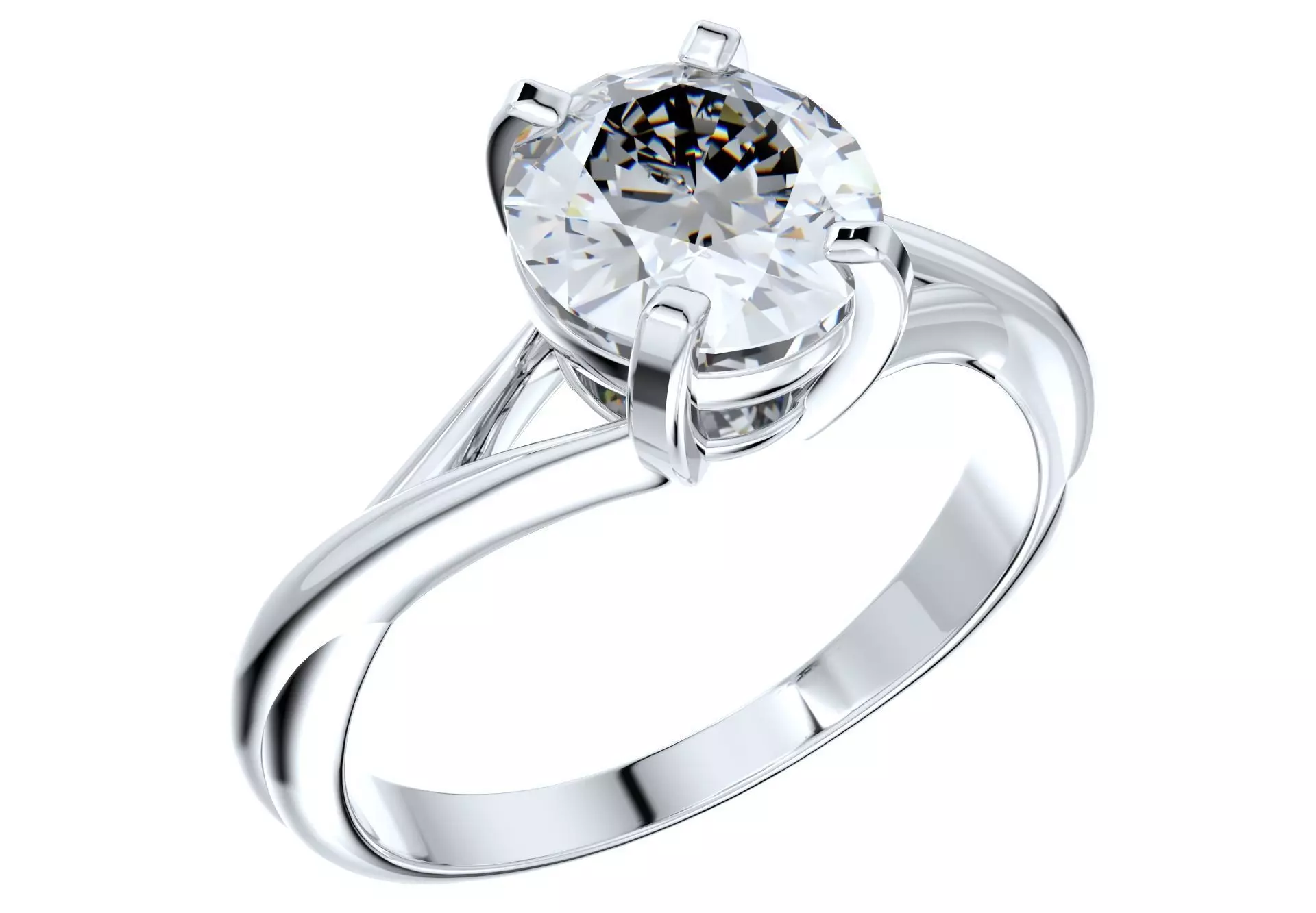 Twisted Oval Gemstone Engagement Ring 3D CAD Design-O11031OR 3D print model