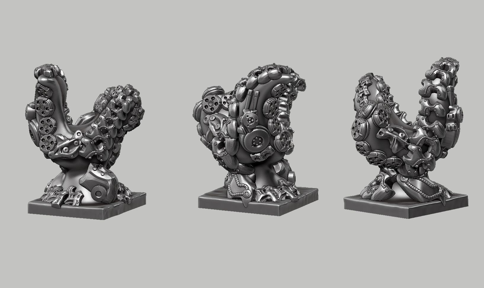 Modern Abstract robotic sculpture 3d print model 149 3D print model_1