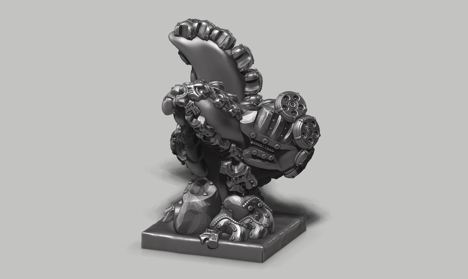 Modern Abstract robotic sculpture 3d print model 149 3D print model_8