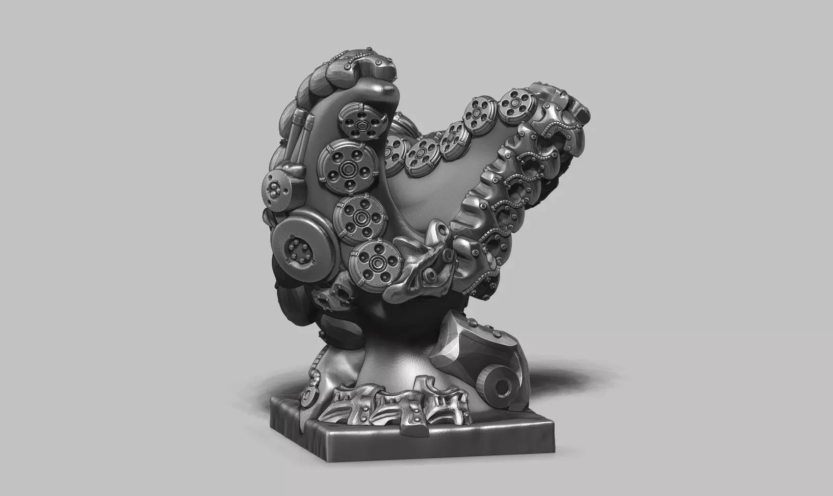 Modern Abstract robotic sculpture 3d print model 149 3D print model_0